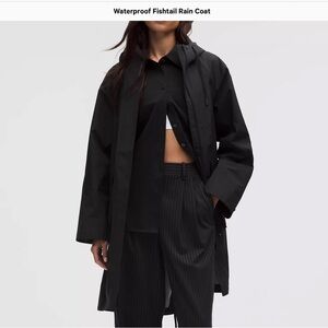 Lululemon Athletica Black Hooded Rain Trench Coat size4